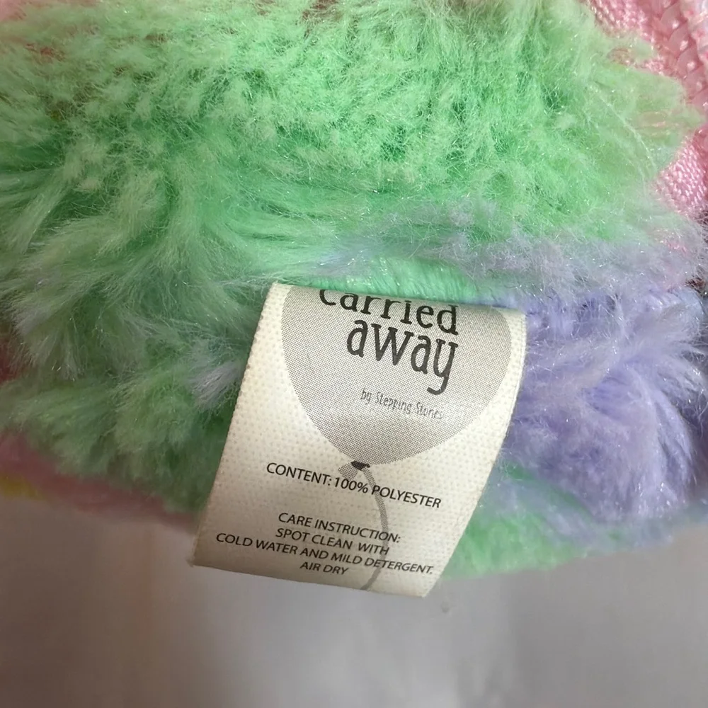 Rainbow Teddy Bear Plush Backpack Toddler Kids Pink Straps Carried Away